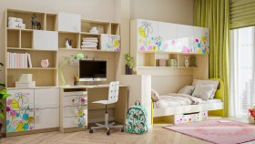 Детская комната Флёр (Белый/корпус Клен) в Краснодаре - krasnodar.katalogmebeli.com | фото
