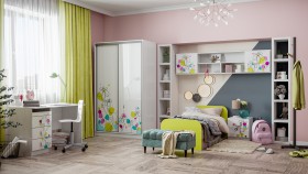 Детская комната Флер (Белый/корпус Выбеленное дерево) в Краснодаре - krasnodar.katalogmebeli.com | фото