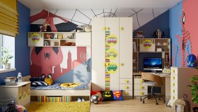 Детская комната Клаксон (Бежевый/корпус Клен) в Краснодаре - krasnodar.katalogmebeli.com | фото