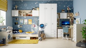 Детская комната Санни (Белый/корпус Клен) в Краснодаре - krasnodar.katalogmebeli.com | фото