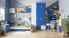 Детская комната Скай (Синий/Белый/корпус Клен) в Краснодаре - krasnodar.katalogmebeli.com | фото