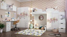Детская комната Совушки (Белый/корпус Выбеленное дерево) в Краснодаре - krasnodar.katalogmebeli.com | фото