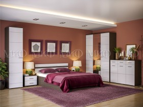 Спальня Нэнси (Венге/Белый глянец) в Краснодаре - krasnodar.katalogmebeli.com | фото