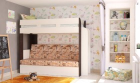 Кровать с диваном 75 Карамель Атлант (Венге Магия /Сосна Карелия/Савана) в Краснодаре - krasnodar.katalogmebeli.com | фото 1