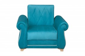 Кресло для отдыха "Порто" (велюр киви бирюза / микровельвет крем) в Краснодаре - krasnodar.katalogmebeli.com | фото 3