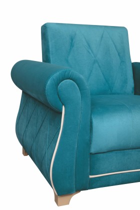 Кресло для отдыха "Порто" (велюр киви бирюза / микровельвет крем) в Краснодаре - krasnodar.katalogmebeli.com | фото 5