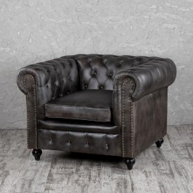 Кресло кожаное Лофт Честер (акация) в Краснодаре - krasnodar.katalogmebeli.com | фото