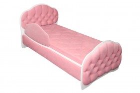 Кровать 160 Гармония 36 Светло-розовый (мягкий бортик) в Краснодаре - krasnodar.katalogmebeli.com | фото