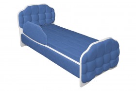 Кровать 170 Атлет 29 Синий (мягкий бортик) в Краснодаре - krasnodar.katalogmebeli.com | фото