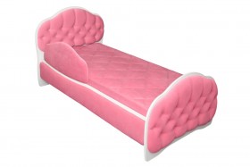 Кровать 170 Гармония 89 Розовый (мягкий бортик) в Краснодаре - krasnodar.katalogmebeli.com | фото