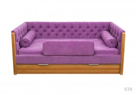 Кровать 180 серии Леди + ящик 32 Фиолетовый (мягкий бортик/подушка валик) в Краснодаре - krasnodar.katalogmebeli.com | фото