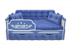 Кровать 180 серии Спорт 1 ящик 85 Синий (подушки) в Краснодаре - krasnodar.katalogmebeli.com | фото