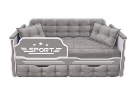 Кровать 180 серии Спорт 2 ящика 45 Серый (подушки) в Краснодаре - krasnodar.katalogmebeli.com | фото