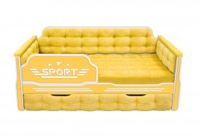 Кровать 190 серии Спорт 1 ящик 74 Жёлтый (мягкие боковые накладки) в Краснодаре - krasnodar.katalogmebeli.com | фото