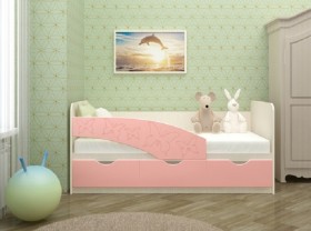 Кровать Бабочки 1,6м (Розовый металлик) в Краснодаре - krasnodar.katalogmebeli.com | фото 1