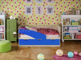 Кровать Бабочки 2,0м (Синий матовый) в Краснодаре - krasnodar.katalogmebeli.com | фото