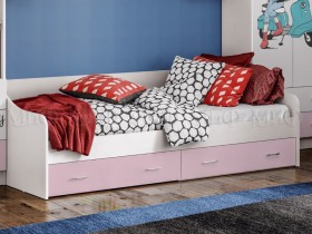 Кровать Fashion-1 Вега 0,9 м (Белый/Розовый) в Краснодаре - krasnodar.katalogmebeli.com | фото