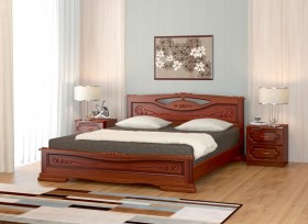 Кровать Карина-7 из массива сосны 1400*2000 Орех в Краснодаре - krasnodar.katalogmebeli.com | фото