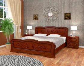 Кровать Карина-8 из массива сосны 1400*2000 Орех в Краснодаре - krasnodar.katalogmebeli.com | фото