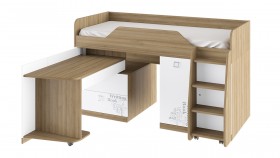 Кровать комбинированная «Оксфорд» (Ривьера/Белый с рисунком) в Краснодаре - krasnodar.katalogmebeli.com | фото 3