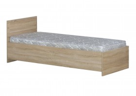 Кровать одинарная 800-2 без матраса (прямые спинки) Дуб Сонома в Краснодаре - krasnodar.katalogmebeli.com | фото