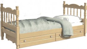 Кровать одинарная Аленка из массива сосны 800*1890 Сосна в Краснодаре - krasnodar.katalogmebeli.com | фото 1