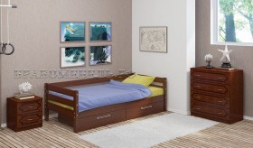 Кровать одинарная ГЛОРИЯ из массива сосны  900*2000 (Орех) в Краснодаре - krasnodar.katalogmebeli.com | фото