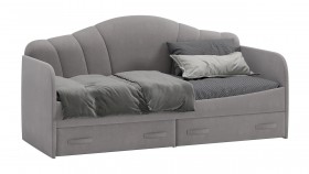 Кровать с мягкой спинкой и ящиками «Сабрина» 900 Светло-серый в Краснодаре - krasnodar.katalogmebeli.com | фото