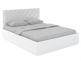 Кровать с ПМ М25 Спальня Тиффани (белый текстурный) в Краснодаре - krasnodar.katalogmebeli.com | фото