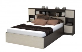 Кровать с прикроватным блоком КР 552 Спальня Basya (венге/белфорт) в Краснодаре - krasnodar.katalogmebeli.com | фото