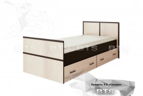 Кровать Сакура с настилом и ящиками 0,9 (Венге/Лоредо) в Краснодаре - krasnodar.katalogmebeli.com | фото