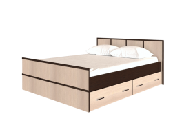 Кровать Сакура с настилом и ящиками 1,4 (Венге/Лоредо) в Краснодаре - krasnodar.katalogmebeli.com | фото