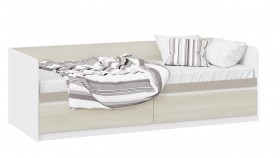 Кровать «Сканди» с 2 ящиками Дуб Гарден/Белый/Глиняный серый в Краснодаре - krasnodar.katalogmebeli.com | фото
