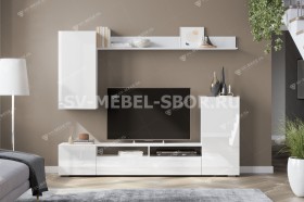Мебель для гостиной МГС 4 (Белый/Белый глянец) в Краснодаре - krasnodar.katalogmebeli.com | фото