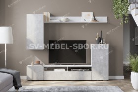 Мебель для гостиной МГС 4 (Белый/Цемент светлый) в Краснодаре - krasnodar.katalogmebeli.com | фото