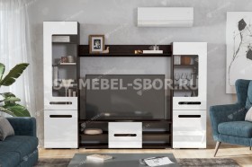 Мебель для гостиной МГС 6 (Исполнение 1/Венге/Белый глянец) в Краснодаре - krasnodar.katalogmebeli.com | фото 1