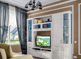Модульная гостиная Флоренция (Дуб Сонома белый) в Краснодаре - krasnodar.katalogmebeli.com | фото