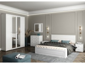 Модульная спальня Барселона (Белый/Белый глянец) в Краснодаре - krasnodar.katalogmebeli.com | фото