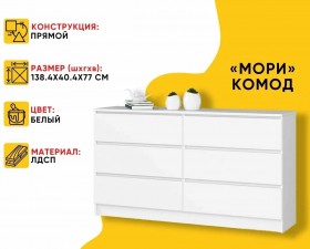 МС Мори Комод МК 1380.6 (МП/3) Белый в Краснодаре - krasnodar.katalogmebeli.com | фото 20