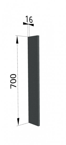 Панель торцевая ПТ 400 Квадро (для шкафа торцевого верхнего) Железо в Краснодаре - krasnodar.katalogmebeli.com | фото