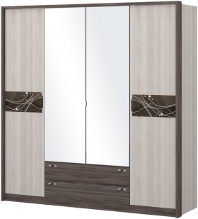 Шкаф четырехстворчатый с зеркалом Шк69.1 Николь в Краснодаре - krasnodar.katalogmebeli.com | фото
