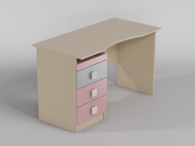 Стол (столешница с выемкой) Грэйси (Розовый/Серый/корпус Клен) в Краснодаре - krasnodar.katalogmebeli.com | фото